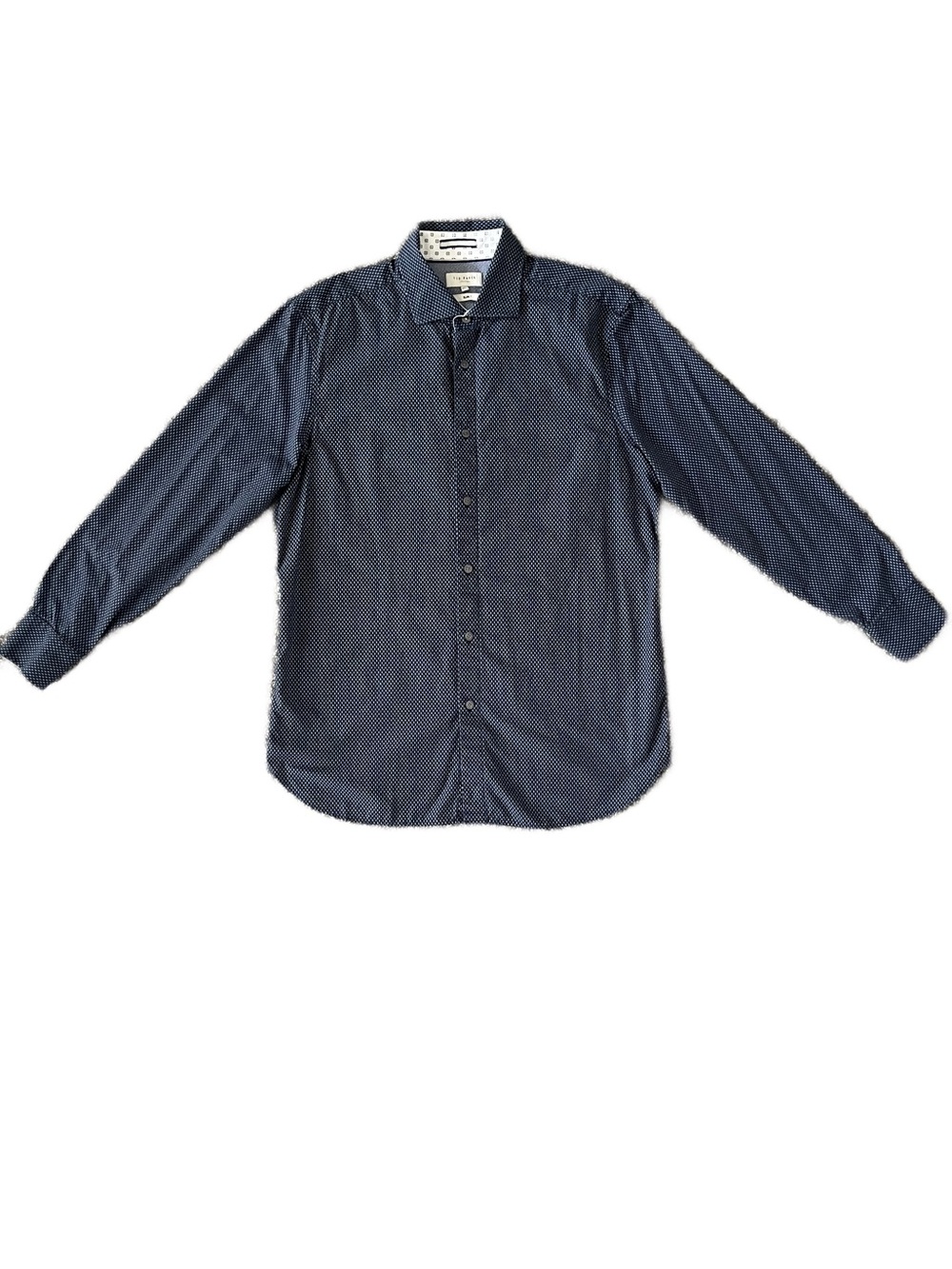 Ted Baker Navy Long Sleeve Button-Down Shirt Size L (Slim)